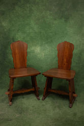 Pair of '70s French Pine Chairs